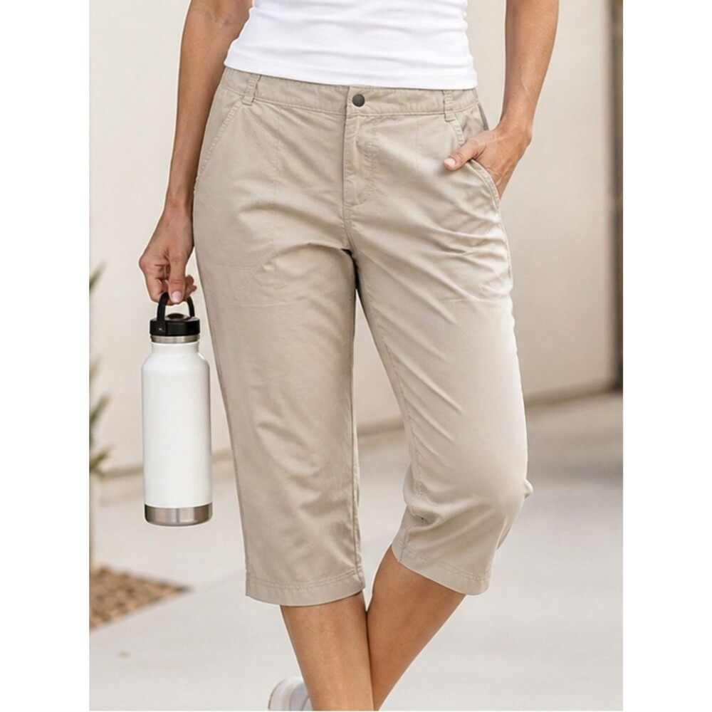 Columbia Capri Pants Women 18W Khaki Hiking Outdoor Lightweight Stretch Travel